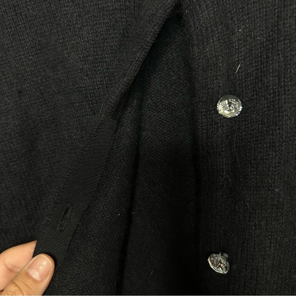 Apt 9 Angora Sweater Crystal Buttons Rhinestone Blackk Size Small - Picture 8 of 9